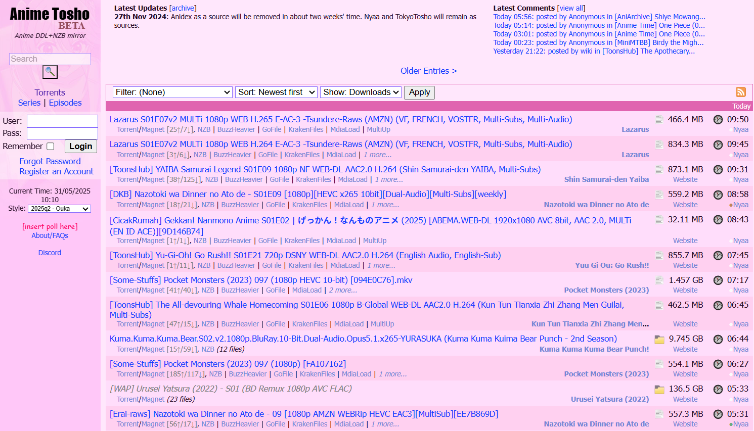 anime tosho homepage