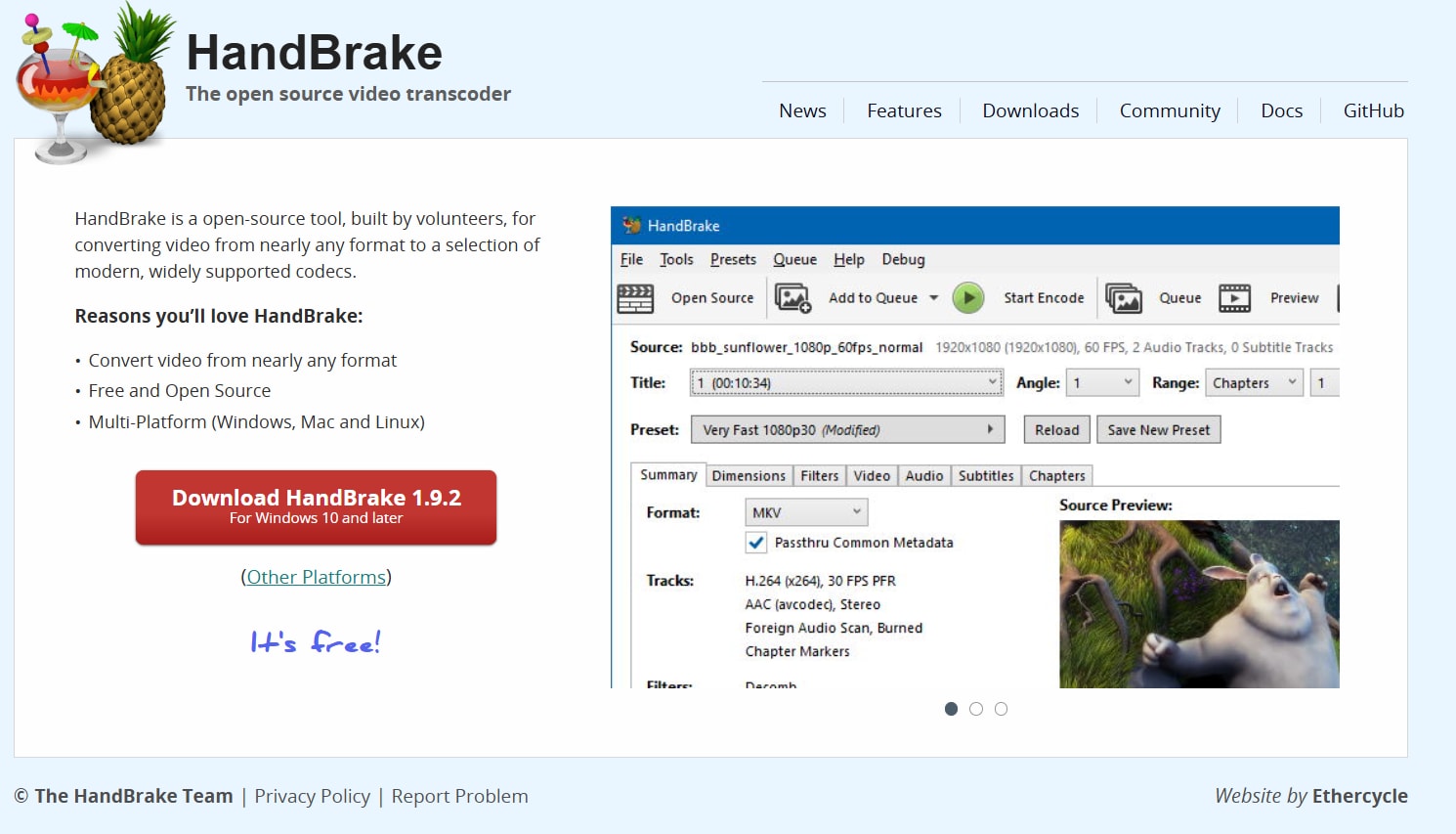 handbrake homepage
