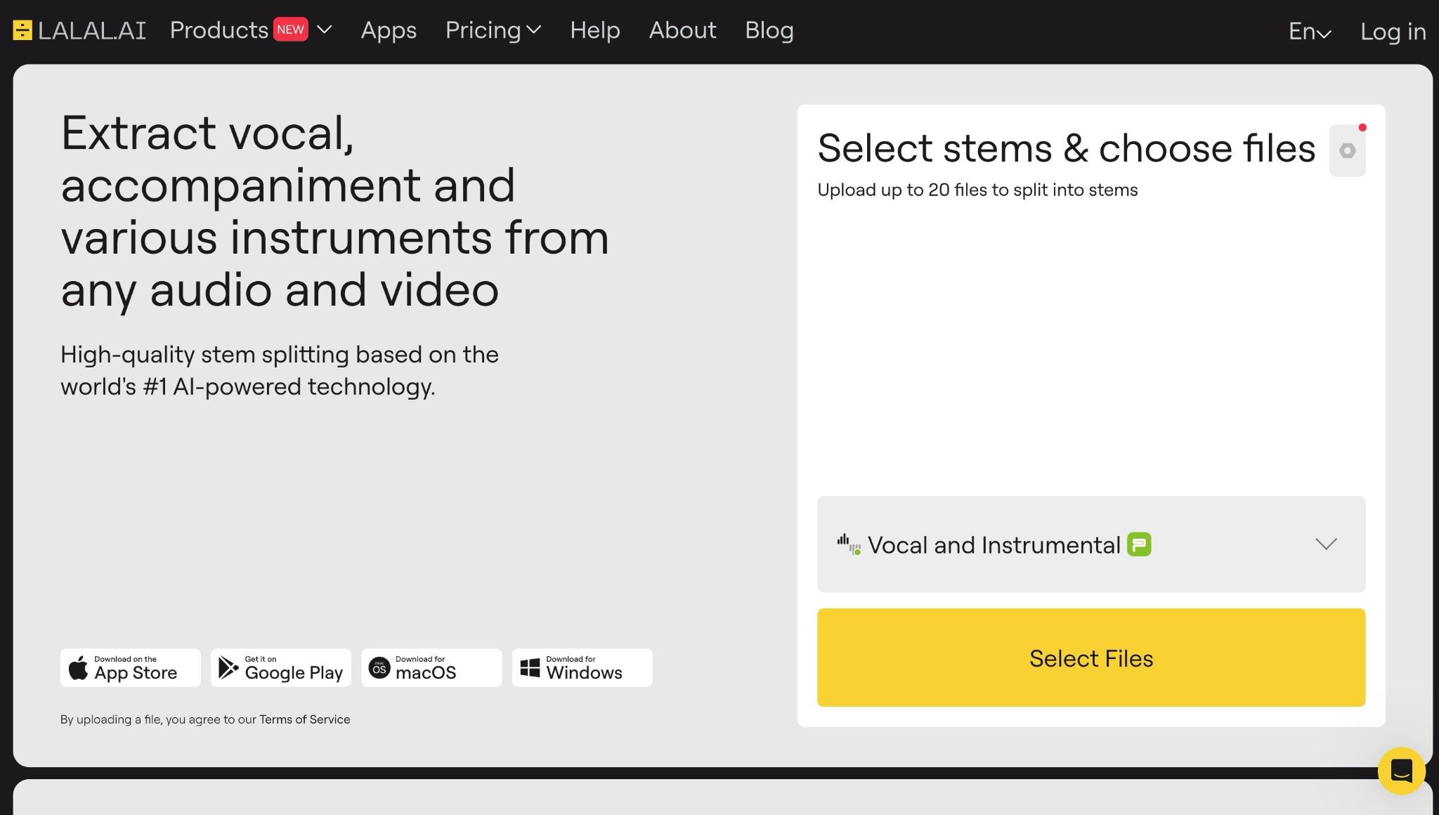 lalal.ai homepage