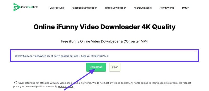download ifunny video using givefastlink