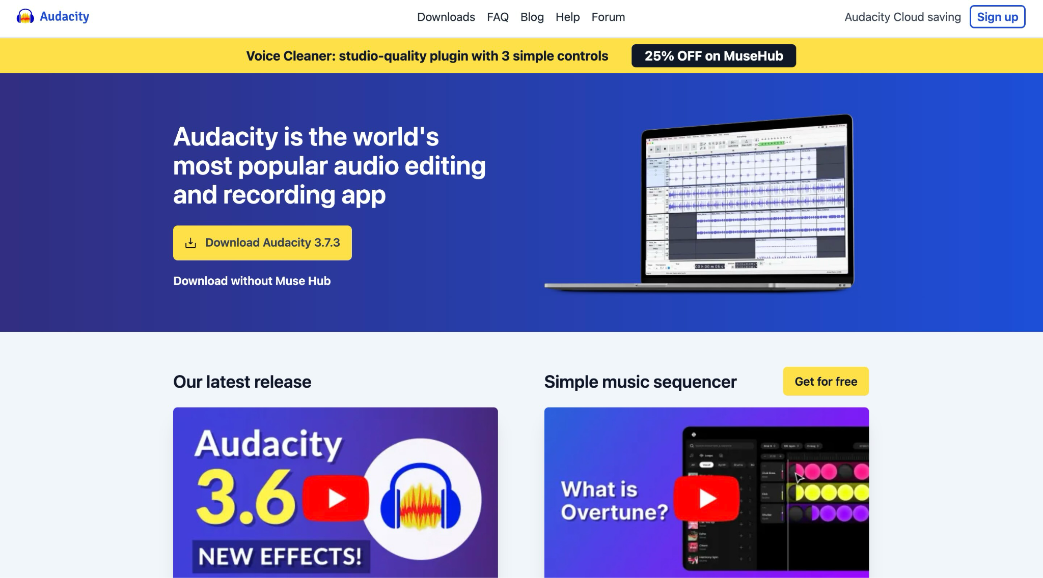 Audacity Startseite