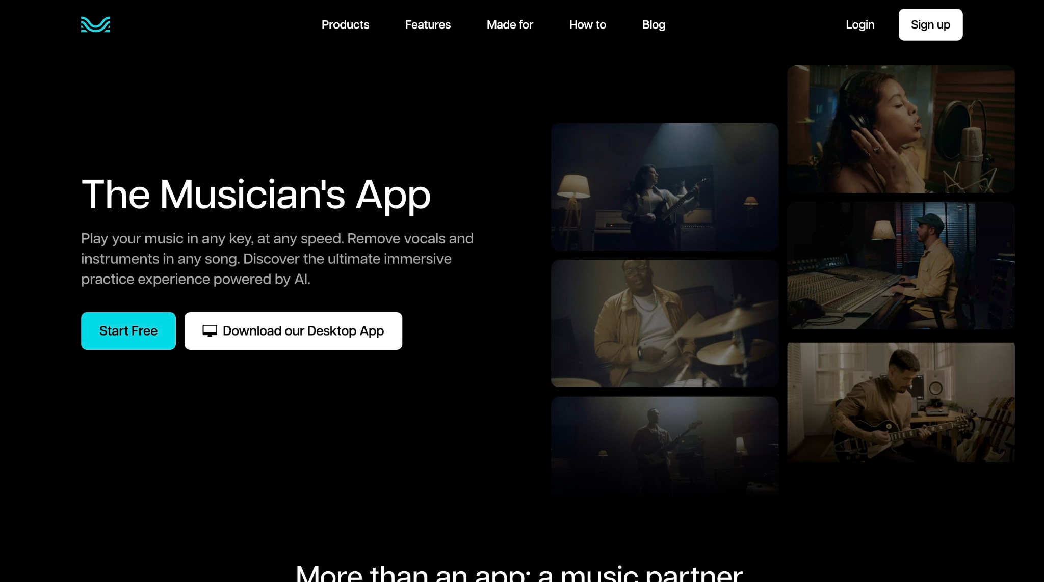 Moises.ai Startseite Hintergrundmusik aus Video entfernen
