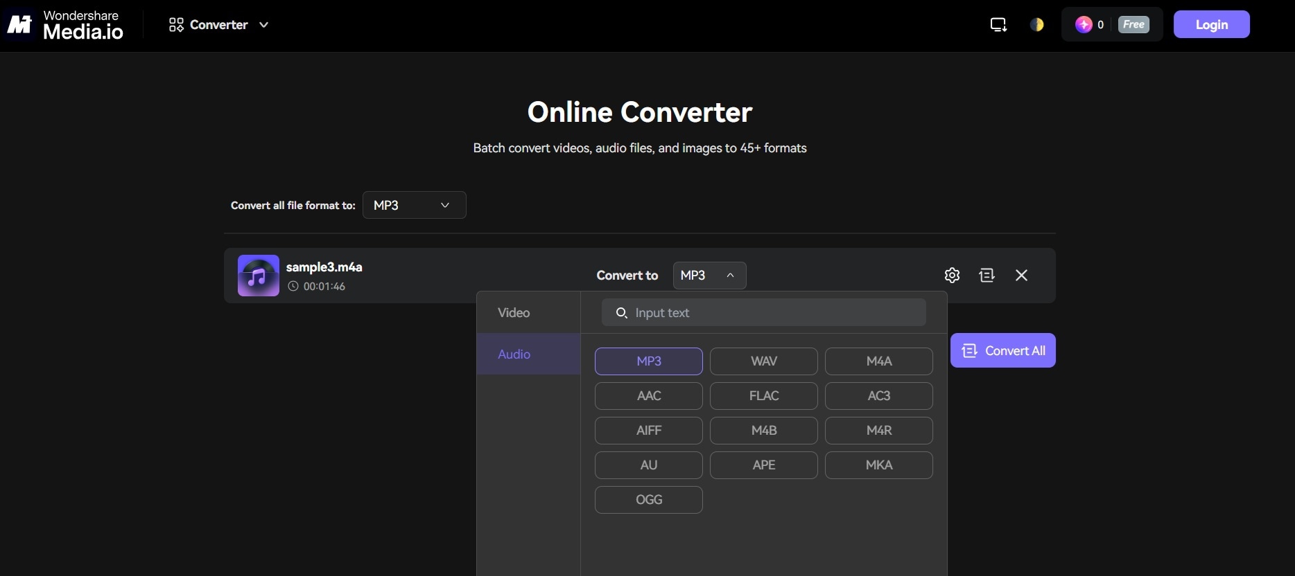 media io pick output format