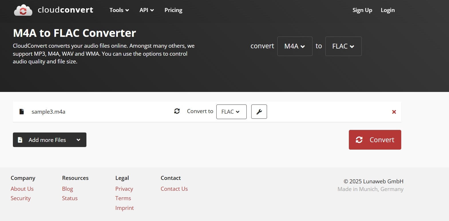 convert m4a to flac cloud convert website