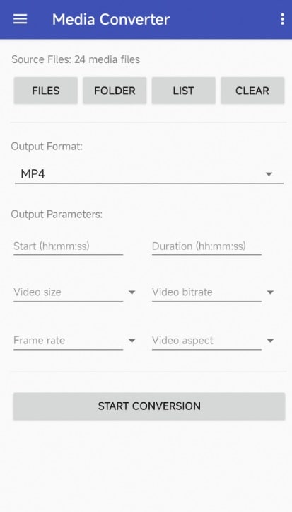 application android de conversion multimédia