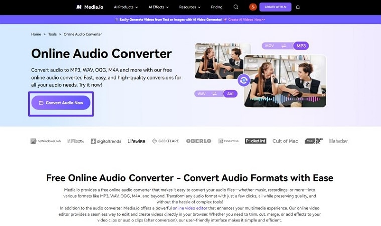 flac to m4a file from media.io