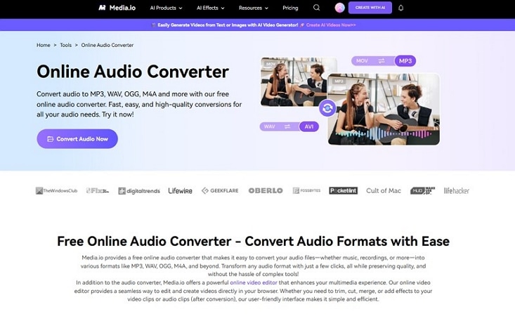 choose media.io audio converter