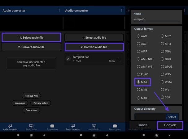 audio converter flac to m4a