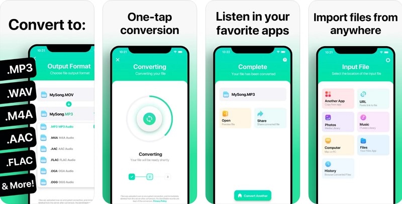 flac m4a using the audio converter