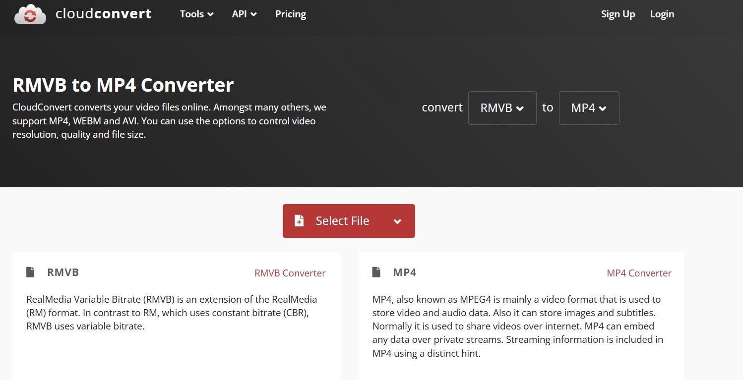 cloud convert rmvb to mp4