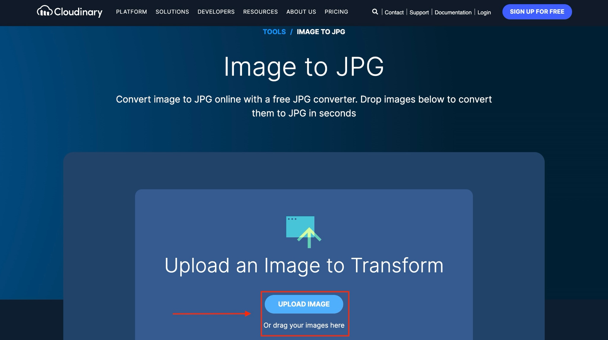 cloudinary upload image