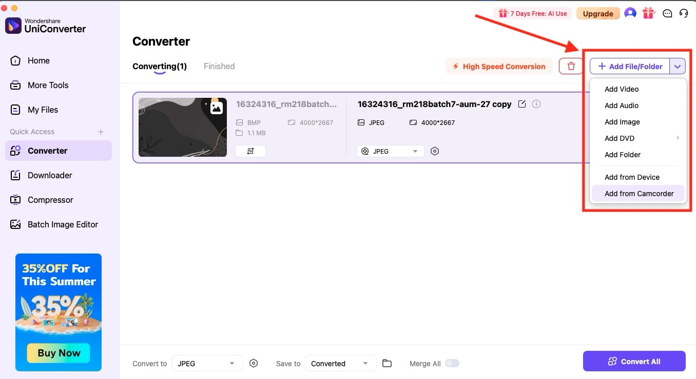 wondershare uniconverter add multiple files