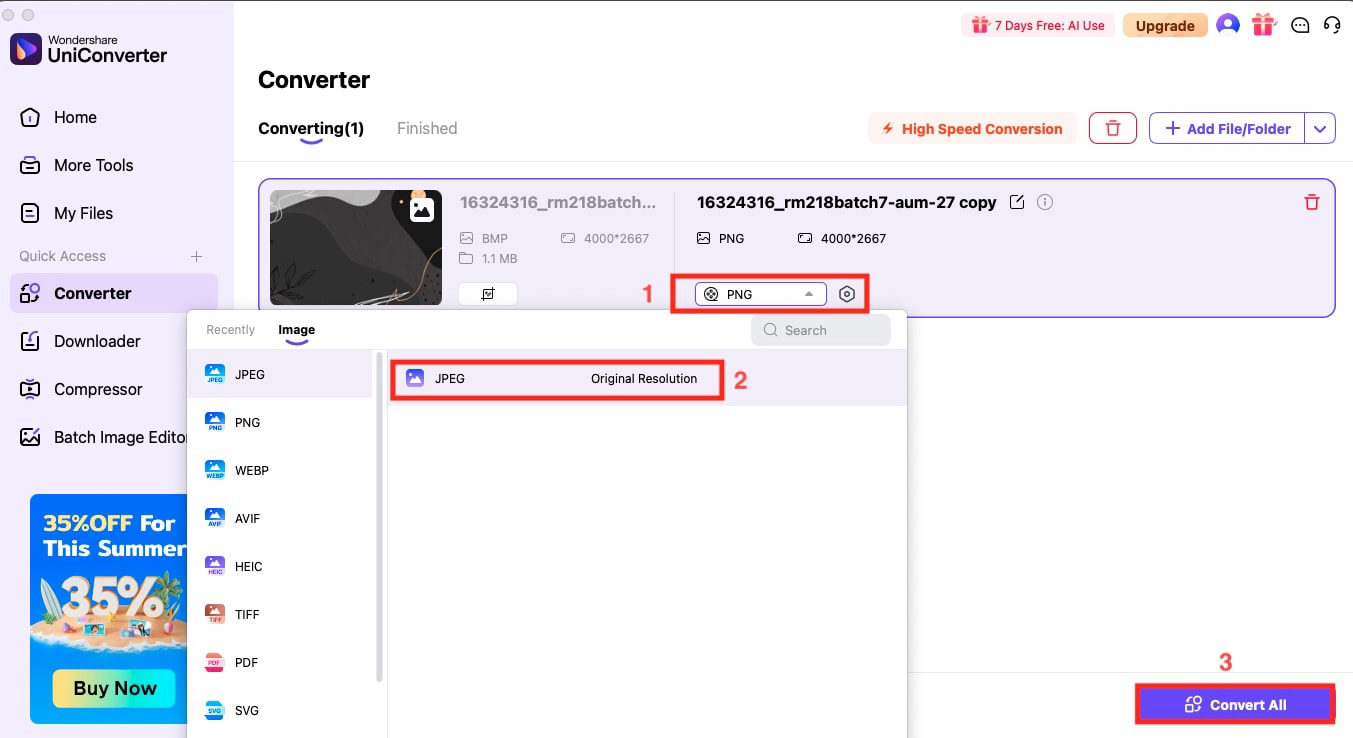 wondershare uniconverter convert all