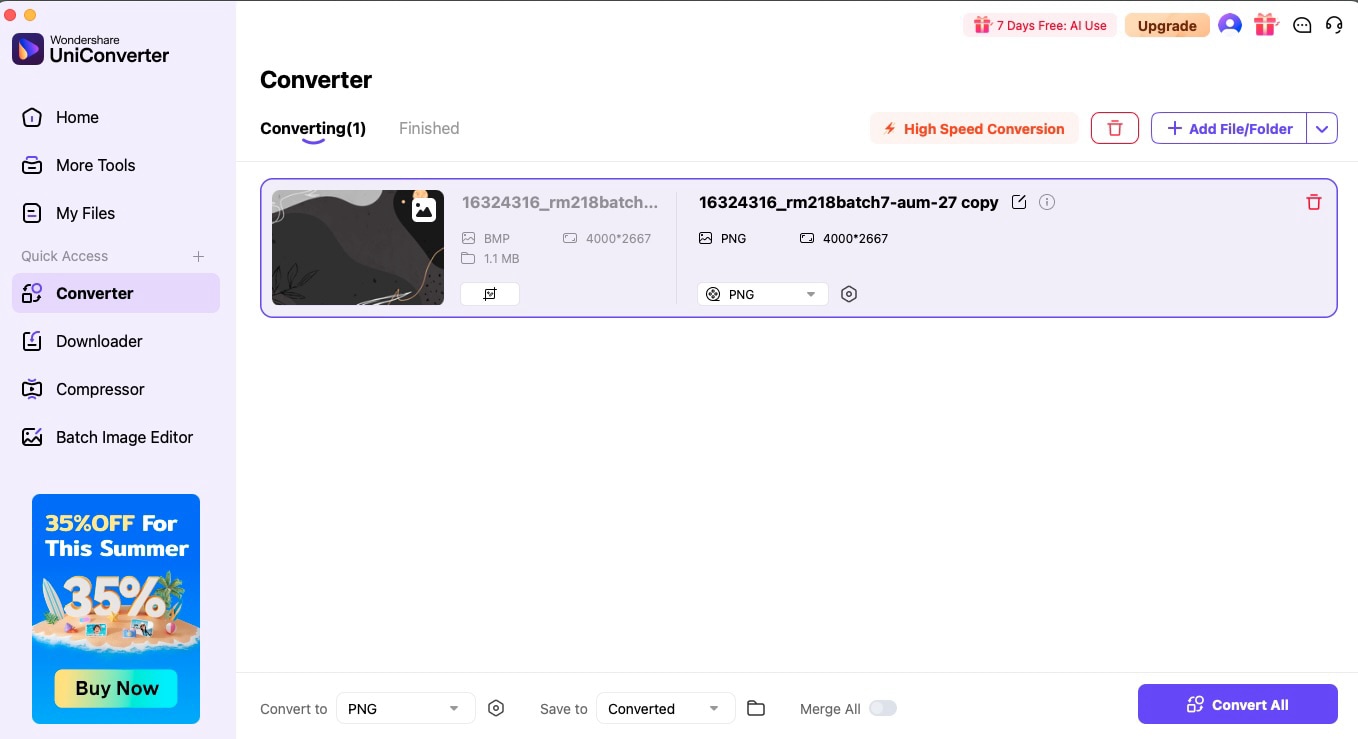 wondershare uniconverter upload image