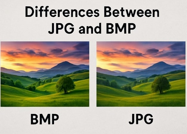 difference between bmp and jpg file