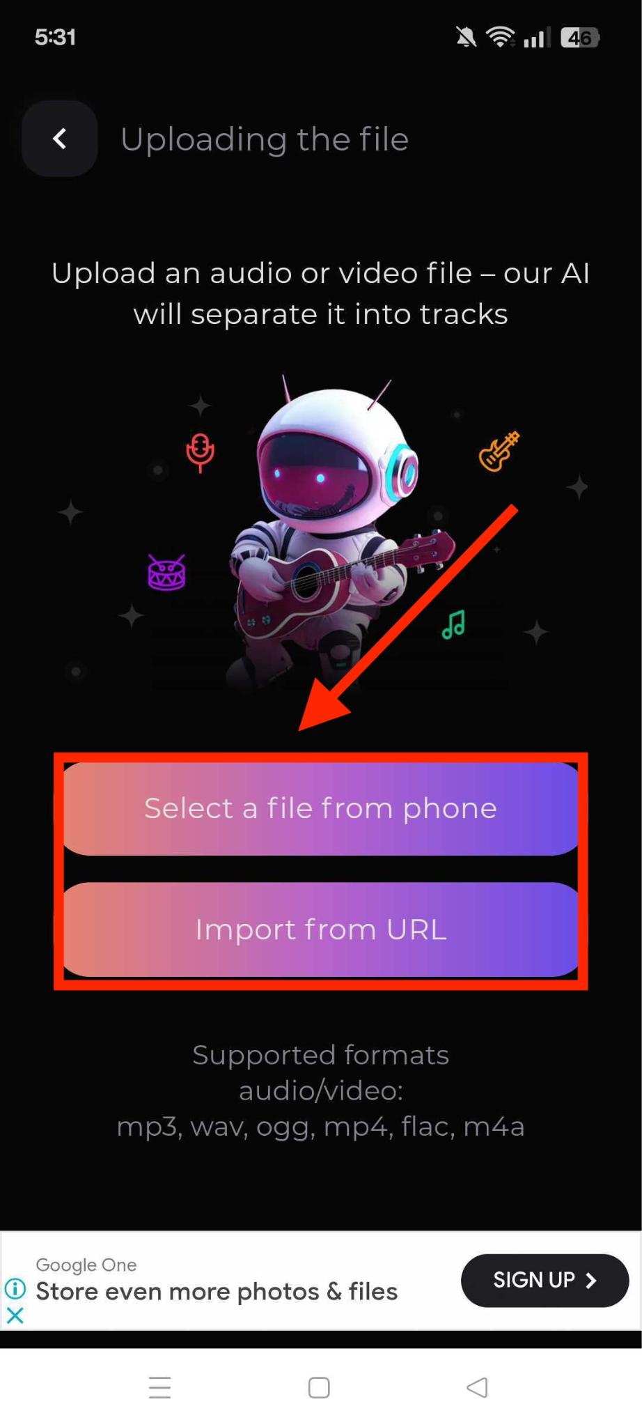 unmix import file