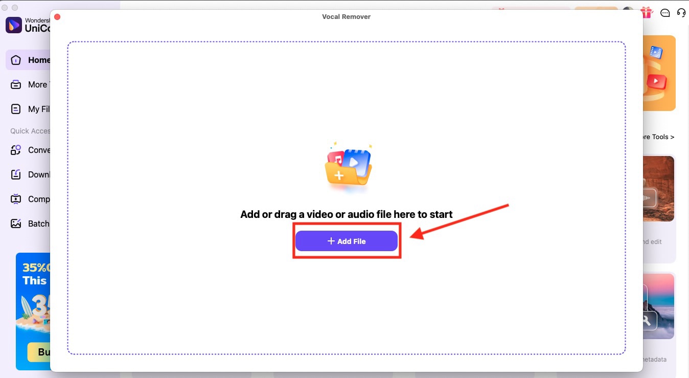 wondershare add file