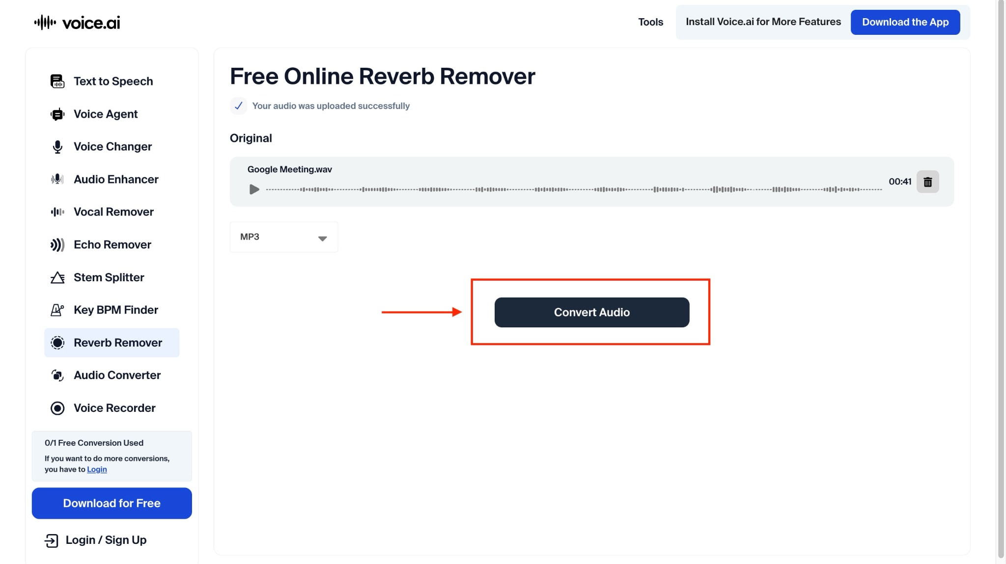 voice.ai convert audio