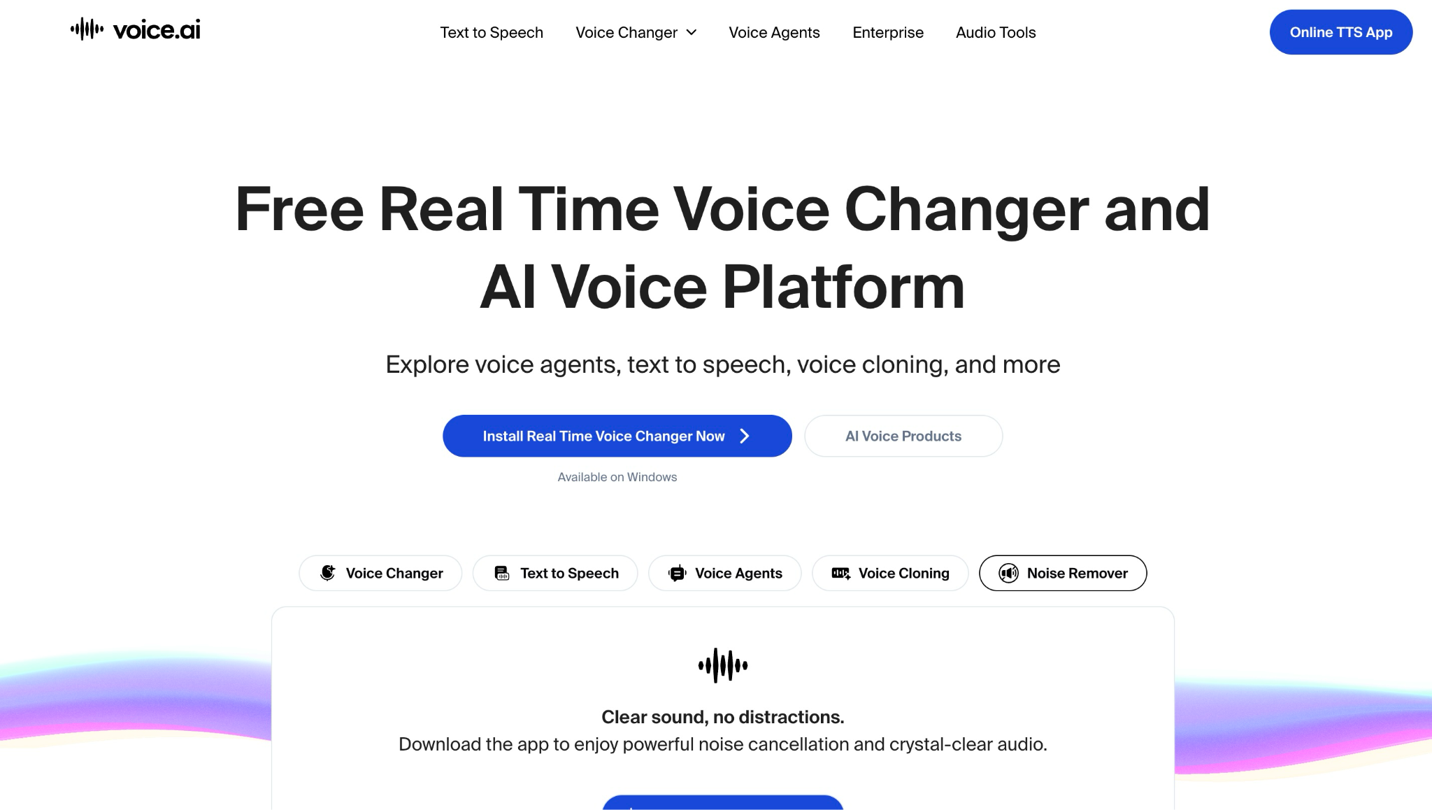 voice.ai homepage