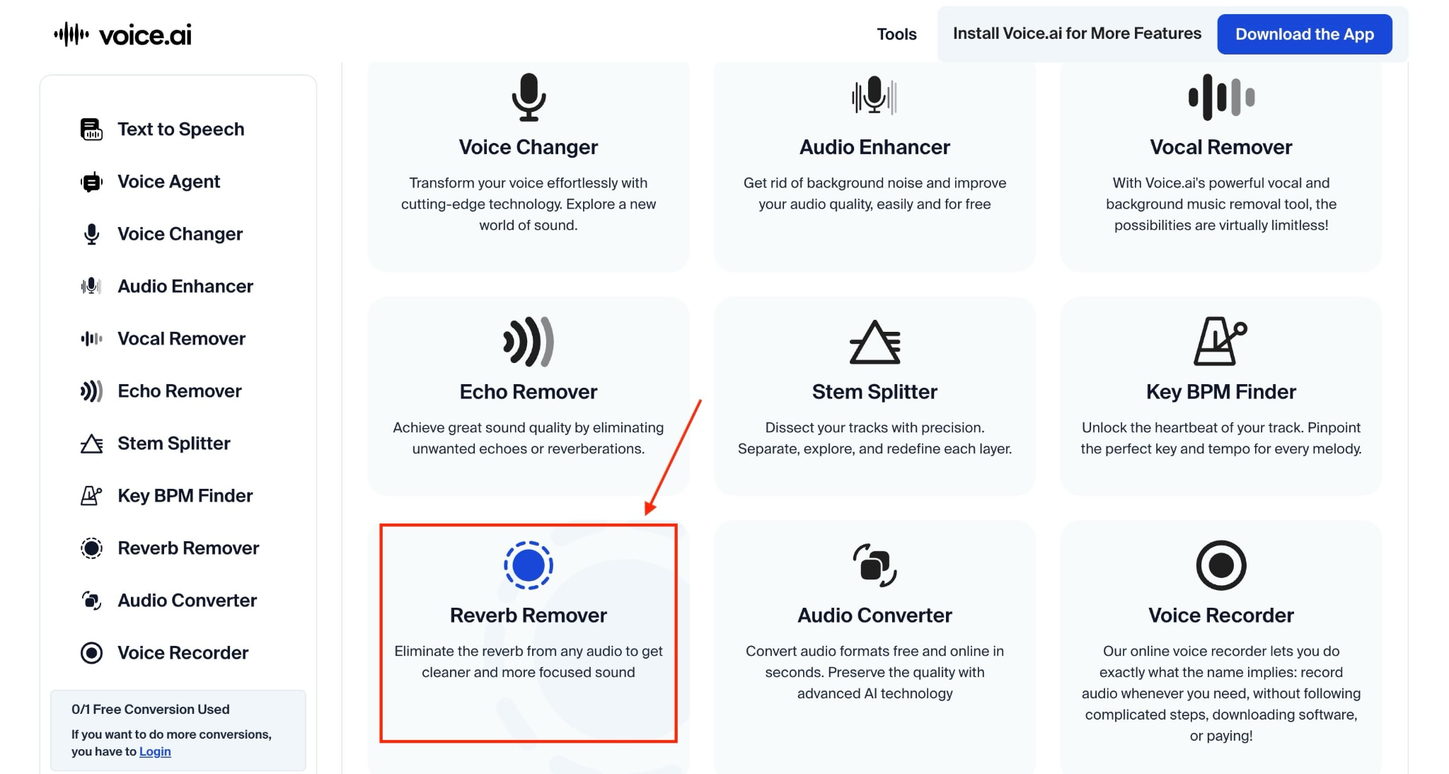 voice.ai reverb remover