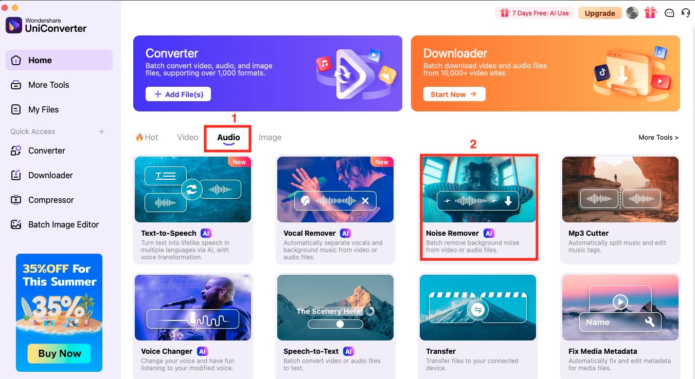 wondershare uniconverter reverb remover