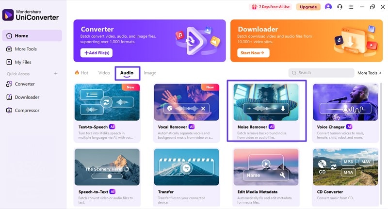 uniconverter ai reverb remover noise remover