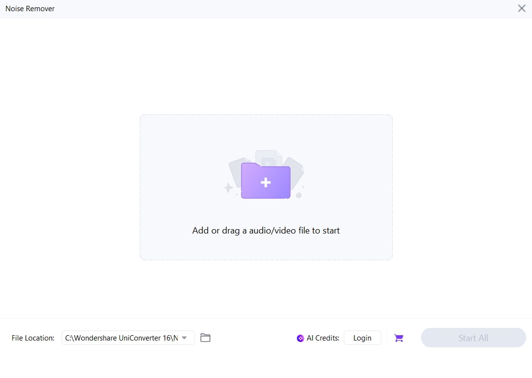 noise remover add files uniconverter