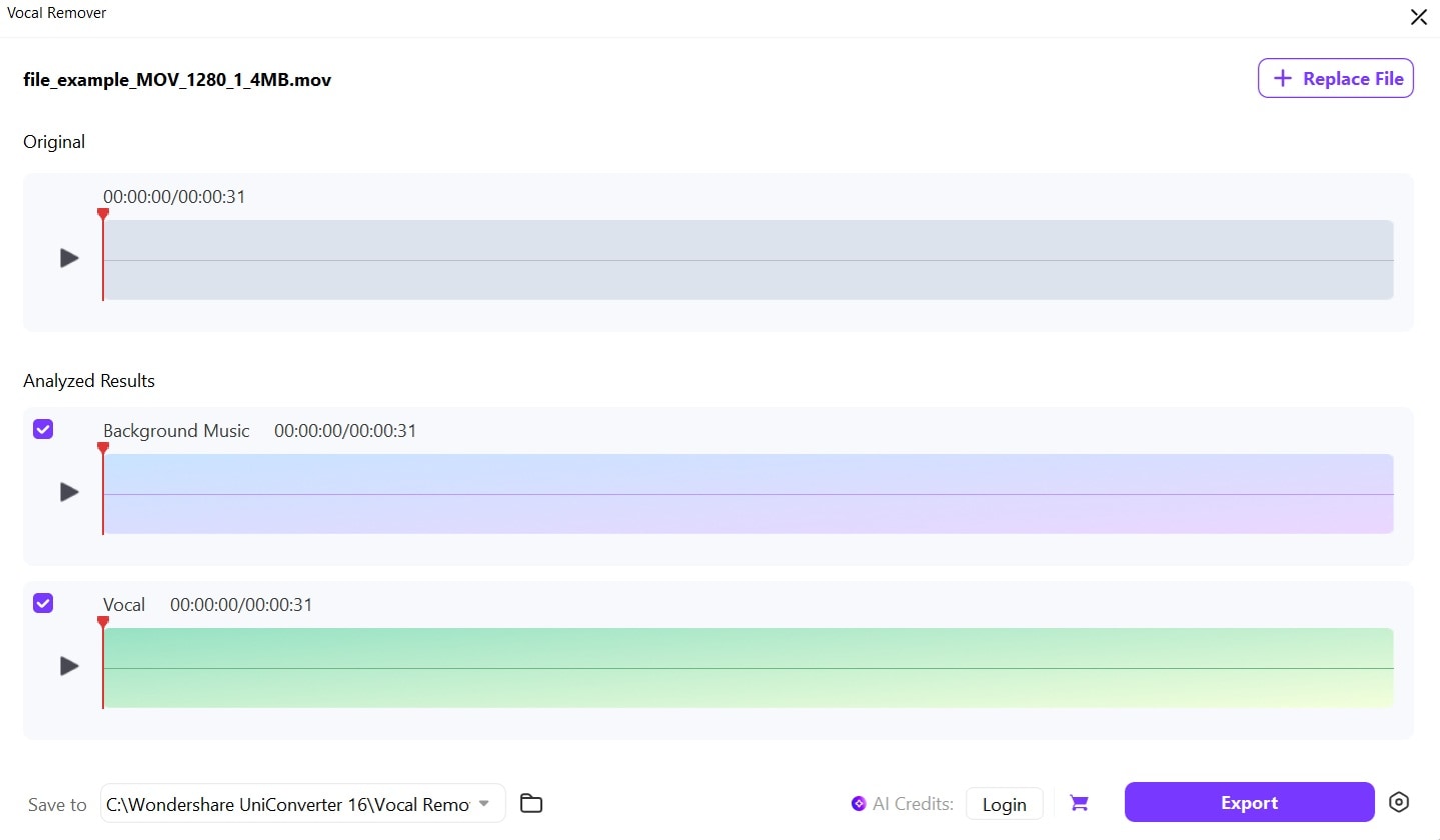 preview and export the track
