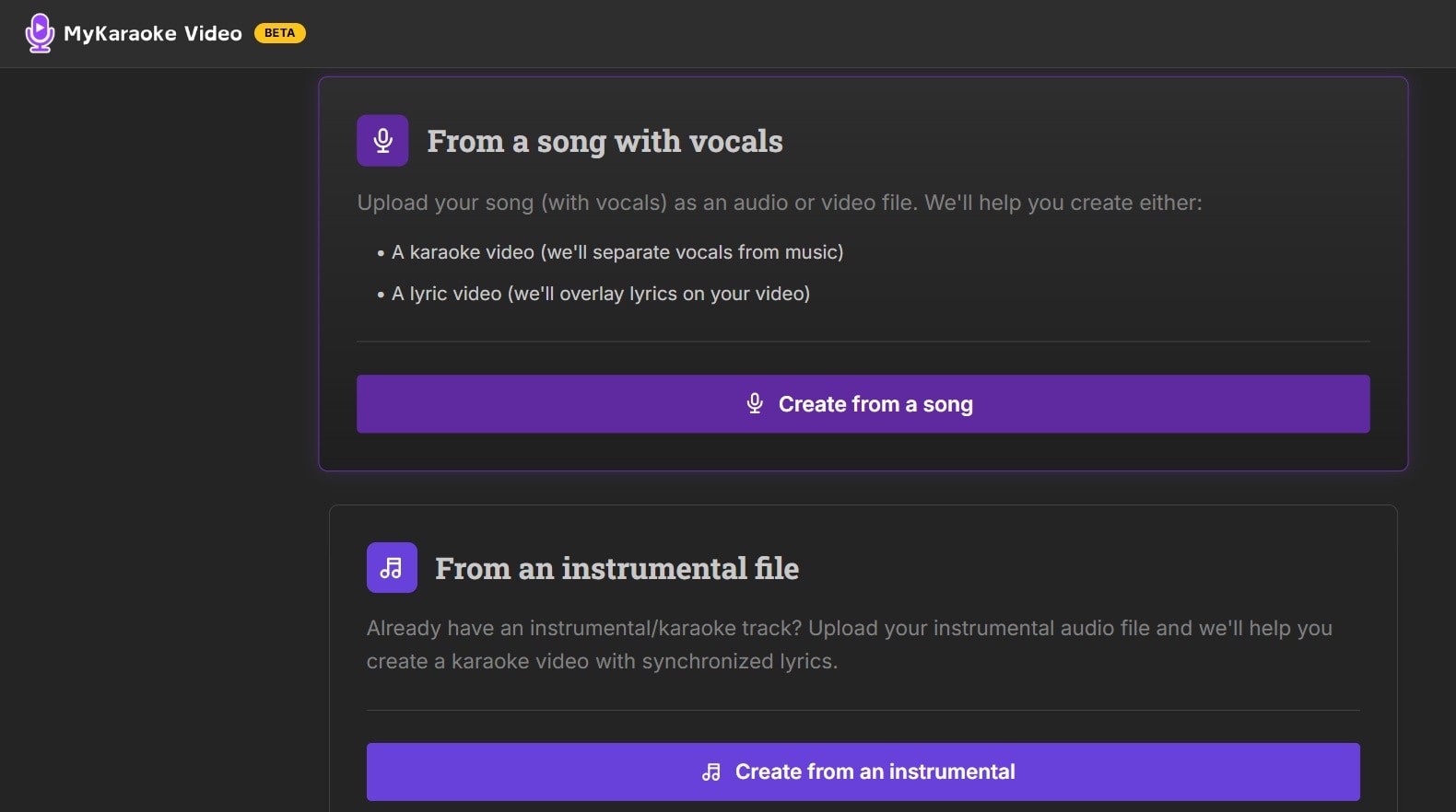 upload karaoke track