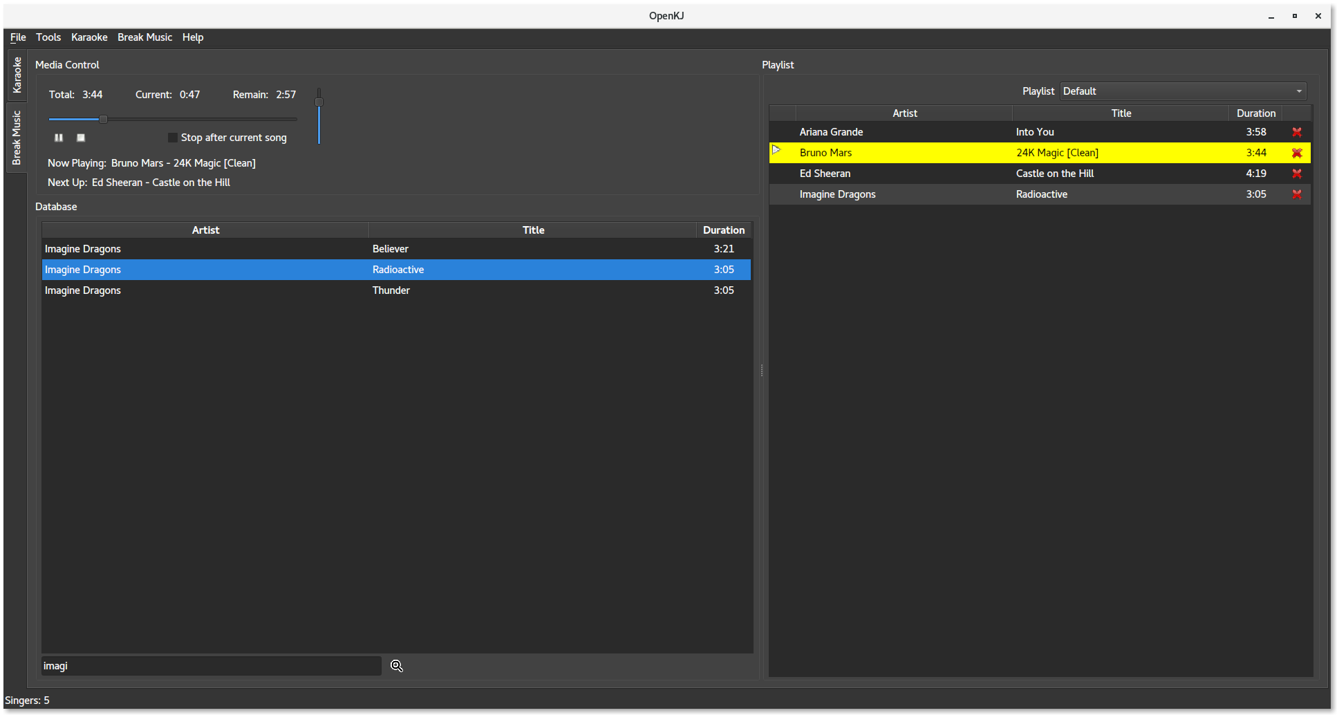 openkj create karaoke