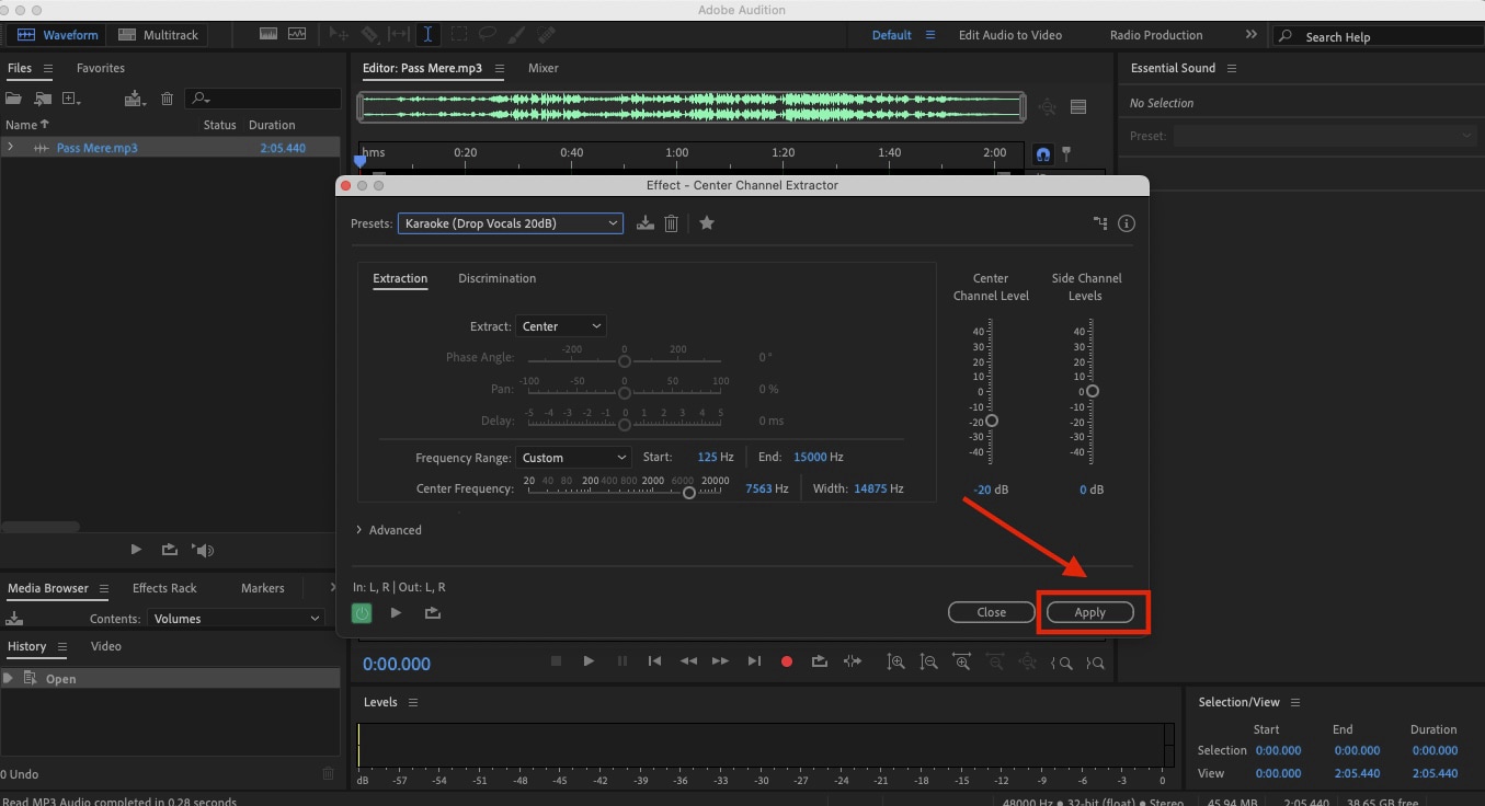 adobe audition apply
