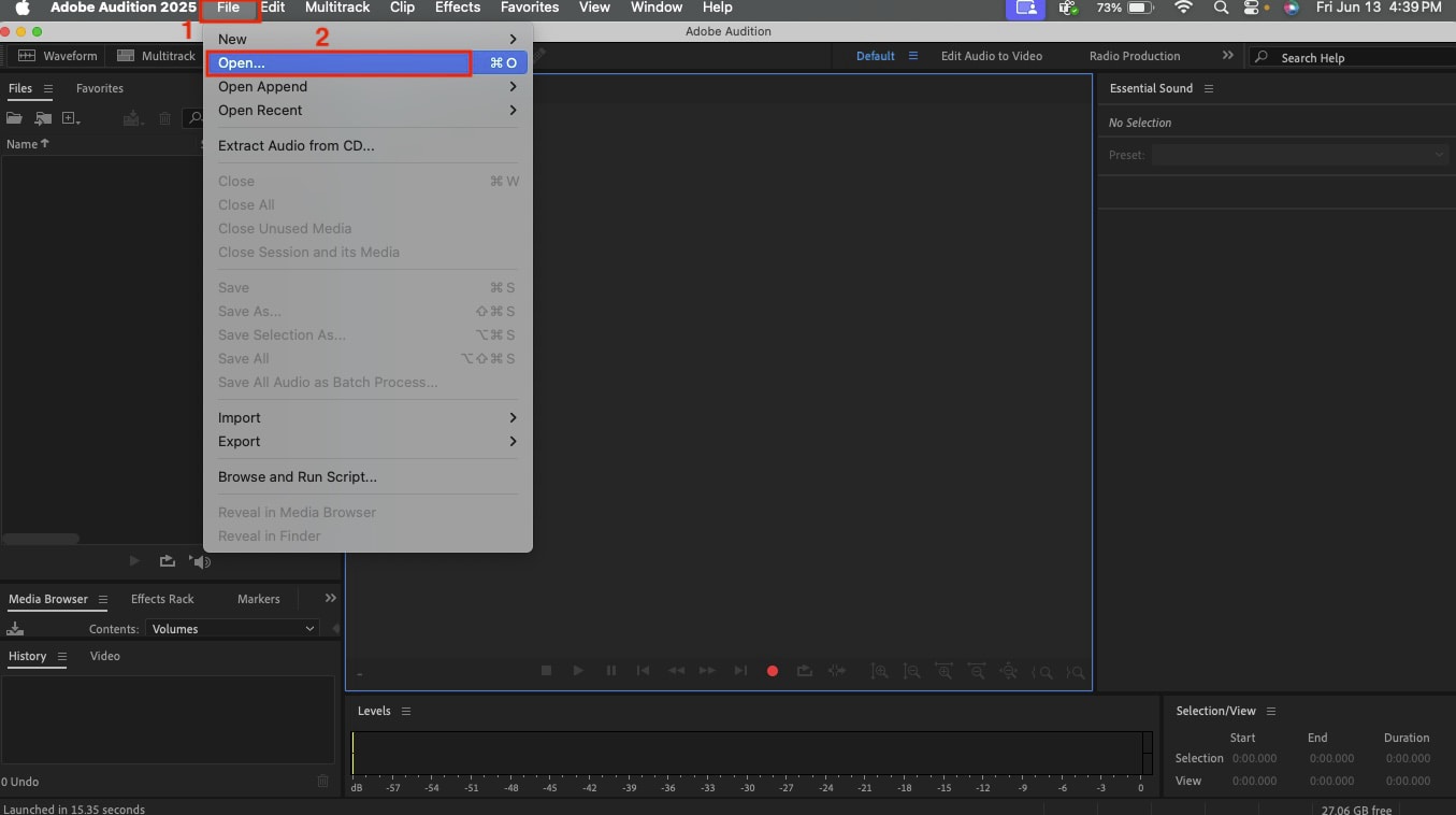 adobe audition import file