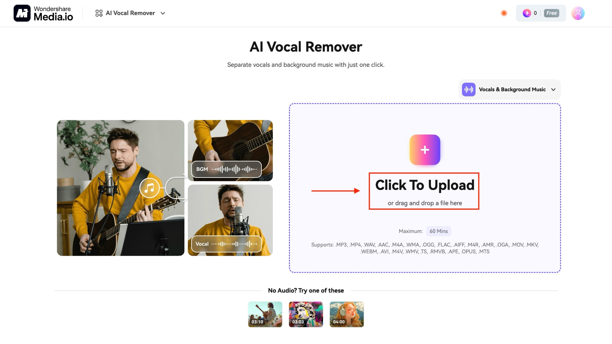 media.io upload files