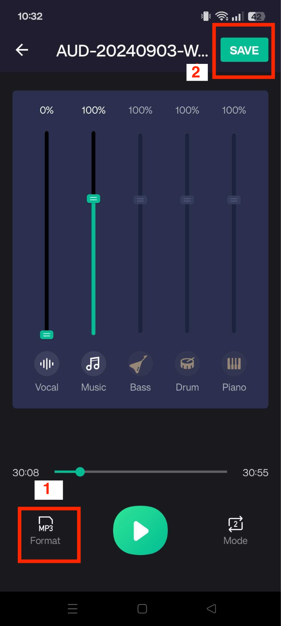 vocal remover save file
