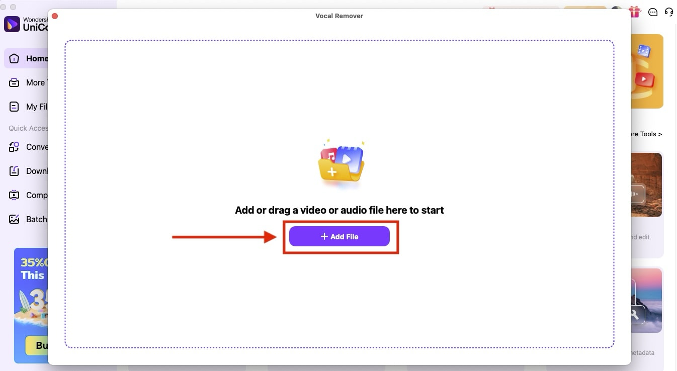wondershare uniconverter add files