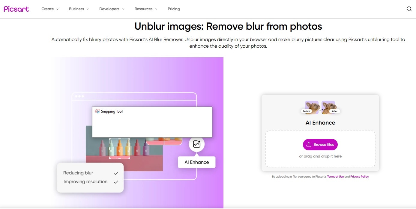 upload an image in picsart