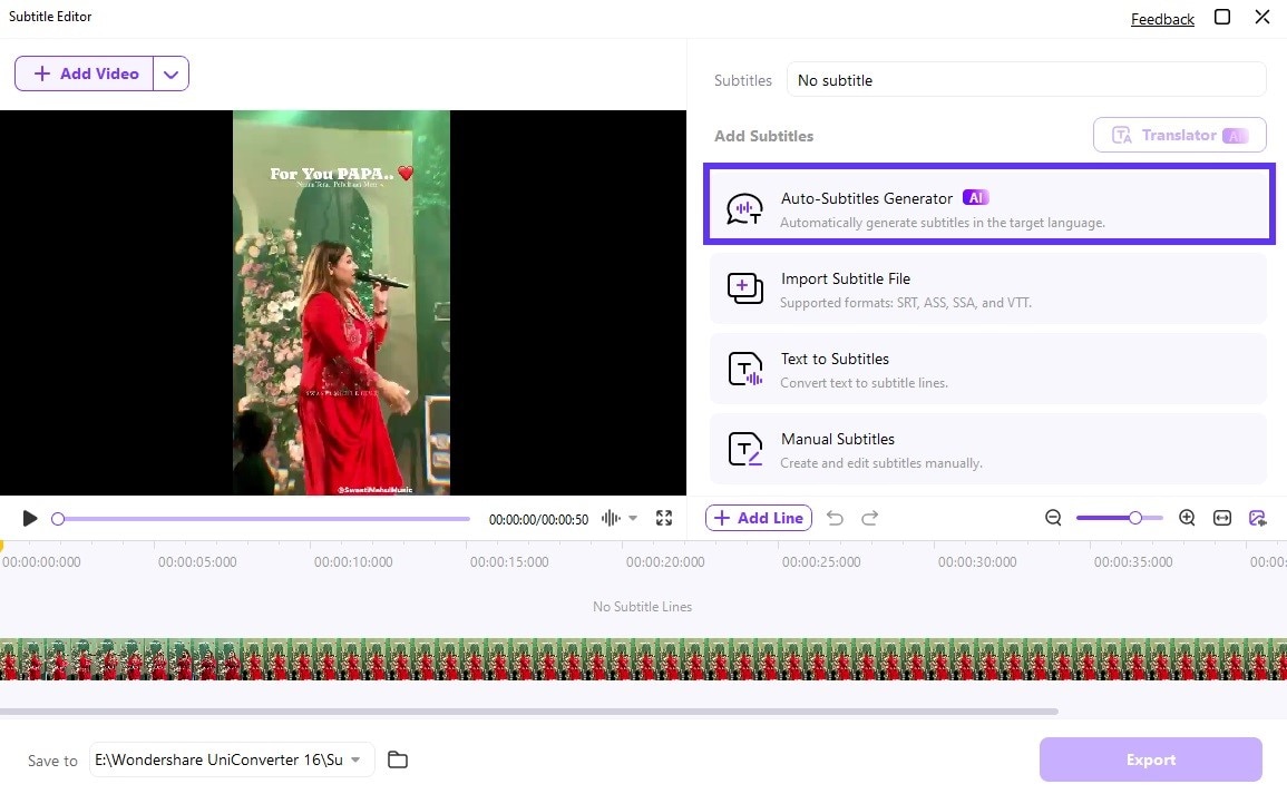 select auto subtitle generator