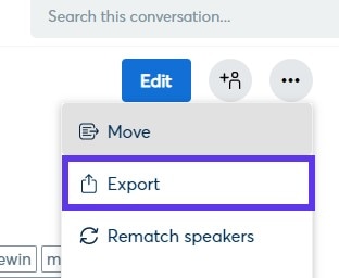 export the transcript