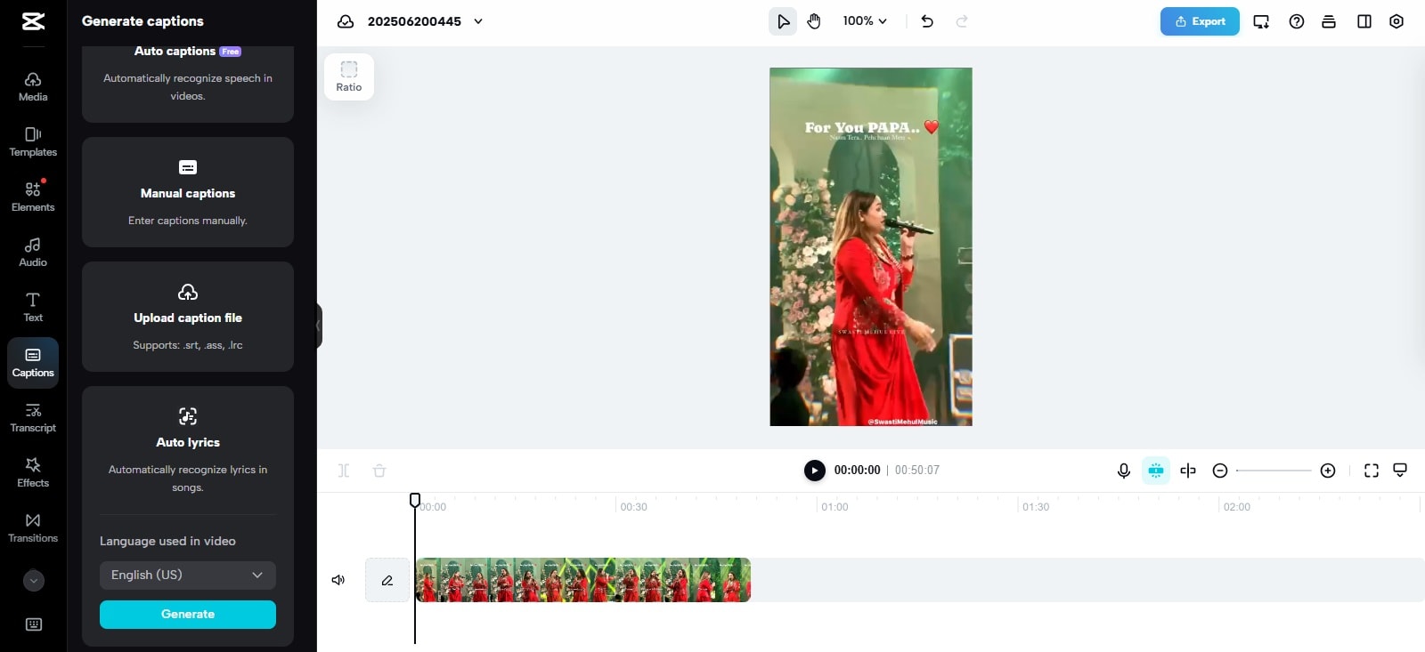 auto lyrics recognition in capcut