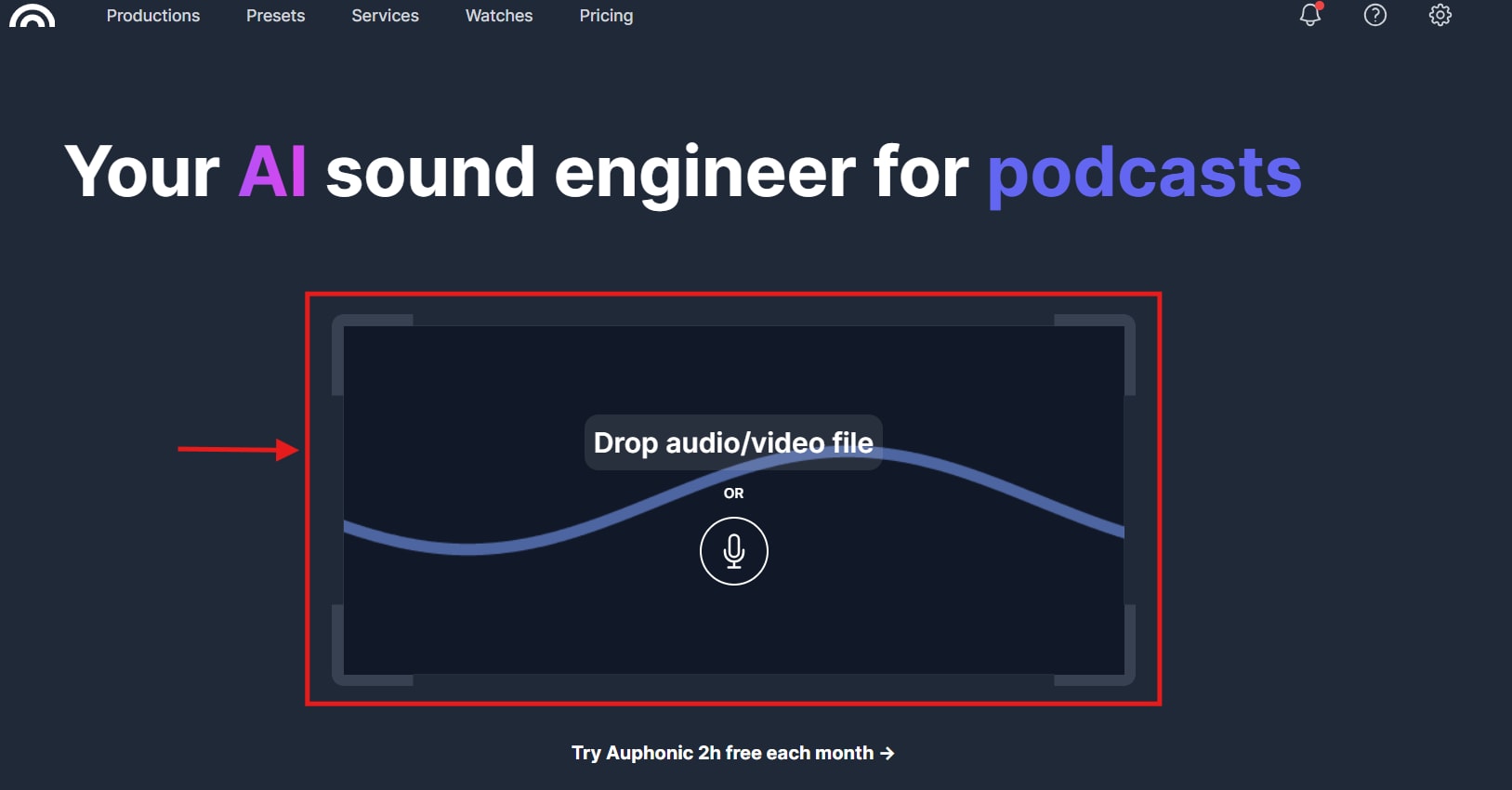 auphonic upload audio file