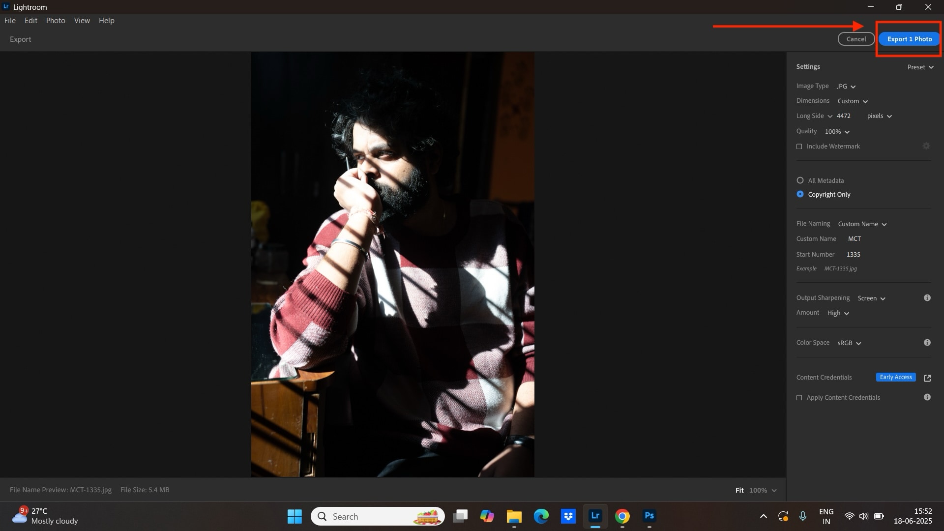 lightroom download photo
