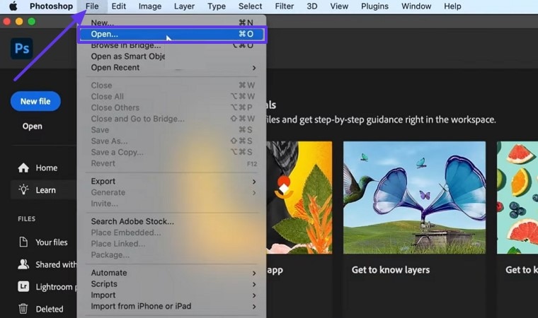 photoshop ai denoise open image