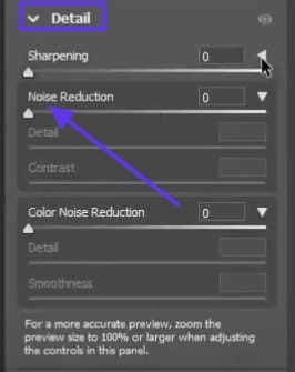 reduce noise on photoshop slider