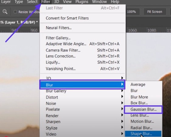 remove grain photoshop gaussian blur