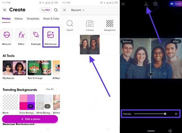 remove grain from photos picsart app