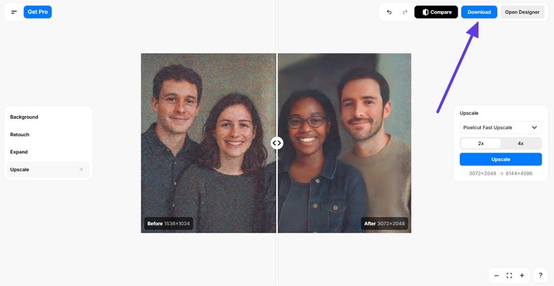 compare results and download image