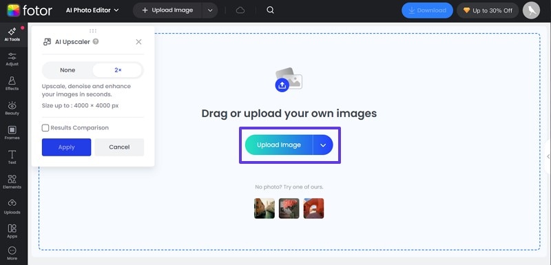 upload image noise reduction fotor