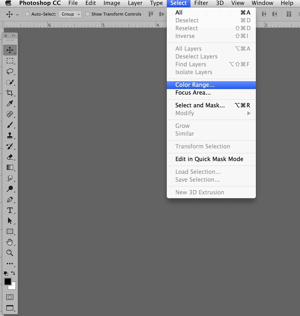 photoshop select color range