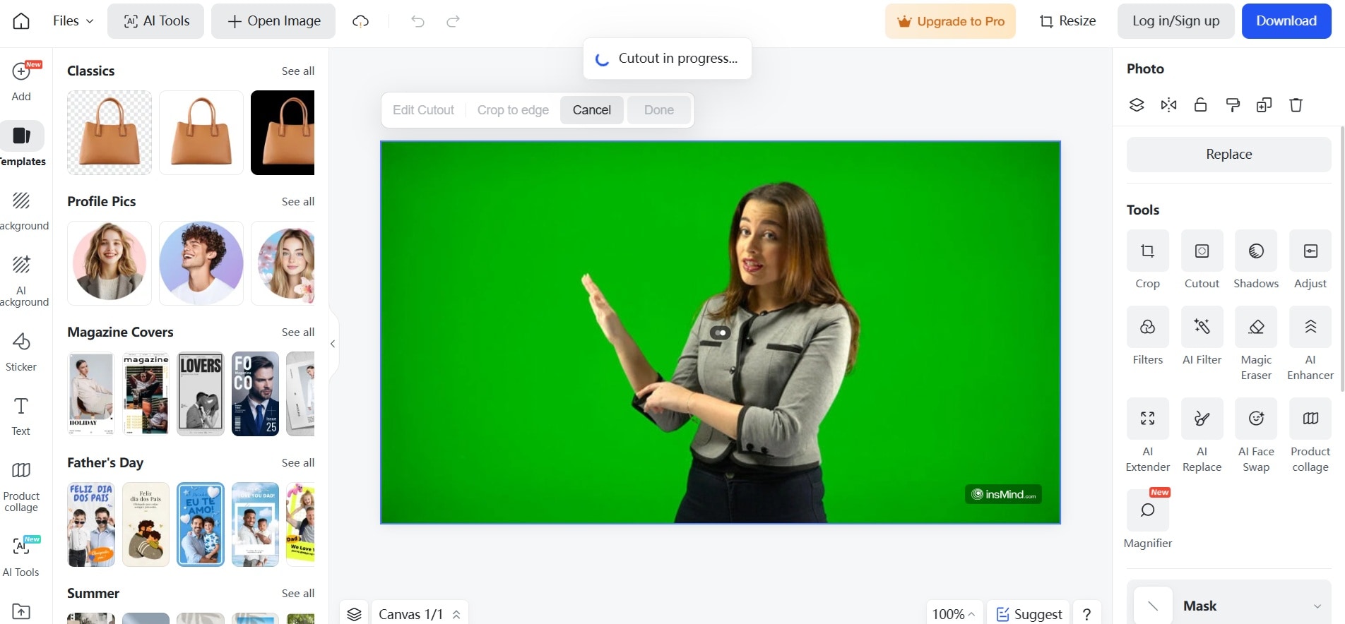fococlipping remove green screen