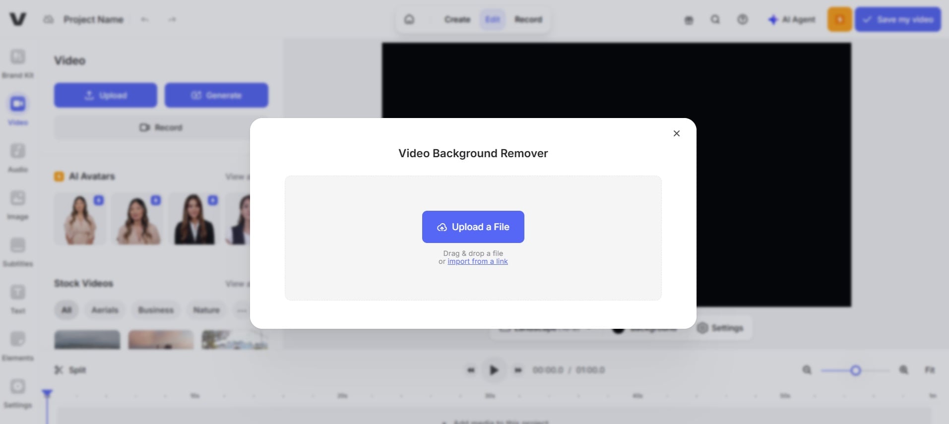 veed io background remover tool